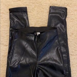 H&M DIVIDED High Waisted Faux Leather Pants